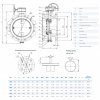 Затвор DENDOR 023F DN 400 PN 16 поворотный дисковый c двумя эксцентриситетами фланцевый чугунный с редуктором