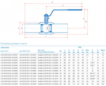 Кран шаровой Маршал 11с67п GAS PRO 2ЦП.00.1 DN 100/80 PN 25 стандартнопроходной под приварку
