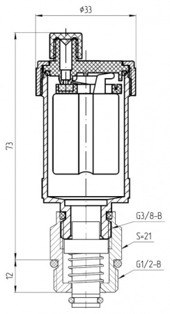 Воздухоотводчик автоматический Aquasfera 5010 DN 15 PN 10 с отсечным клапаном