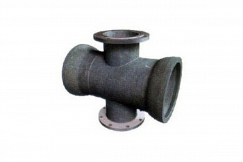 Крест чугунный раструб-фланец КРФ 100х100 мм Крест чугунный раструб-фланец КРФ 100х100 мм