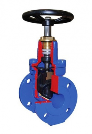 Задвижка ГРАНАР KR11 Ду 40 Ру 10/16 фланцевая клиновая чугунная под штурвал с обрезиненным клином KR11.02.040.16 Ф/Ф