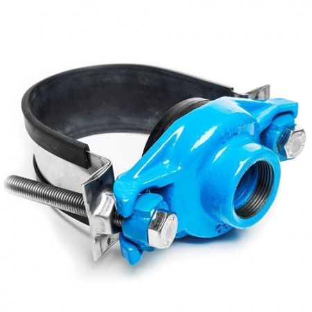 Хомут седловой резьбовой UR-CAST UR-6062 1 1/2" х 133-159 мм PN 16 чугунный