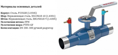Кран шаровой NAVAL NAVALTRIM 264478 V DN 300 PN 25 регулирующий стальной под приварку
