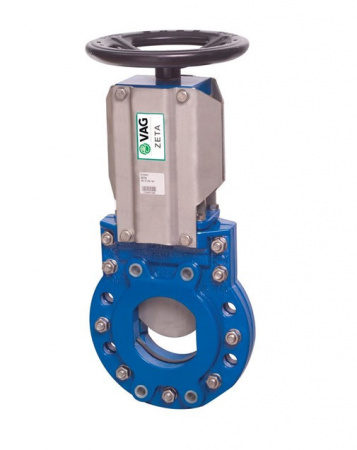 Задвижка шиберная ножевая VAG ZETA DN 100 PN 10 со штурвалом