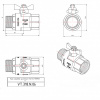 Кран шаровой VALTEC PERFECT Ду25 Ру80 с внутренней–наружной резьбой VT.318.N.06