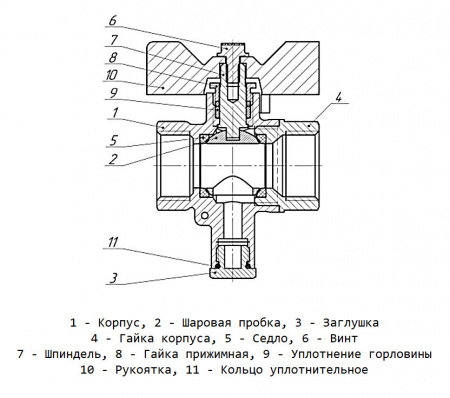 Кран шаровой латунный LD Pride 45.15.В-В.Т.Р Ду 15 Ру 40 резьба (ВР-ВР) 1/2", никелированный с синим рычагом, неполнопроходный под термодатчик