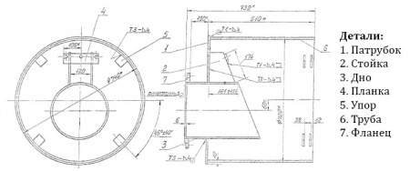 Обратный клапан типа захлопка Ду 300 А-397-80.02-05 на дренажном выпуске