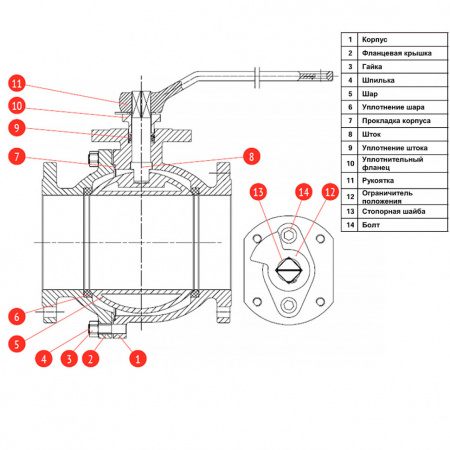 Кран шаровой чугунный РАШВОРК 707 Ду150 Ру16 фланцевый полнопроходный Кран шаровой чугунный РАШВОРК 707 Ду150 Ру16 фланцевый полнопроходный