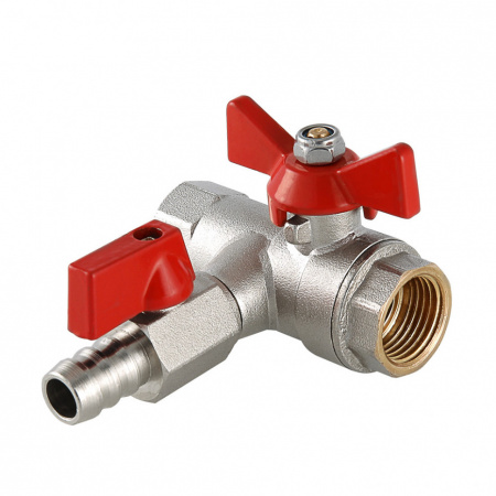 Кран шаровой VALTEC Ду15 Ру40 с обратным клапаном и дренажом VT.248.N.04