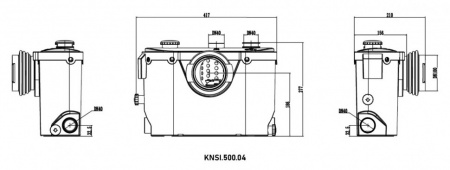 Насосная станция VALFEX VF.KNSI.500.04 DN 40x100 канализационная