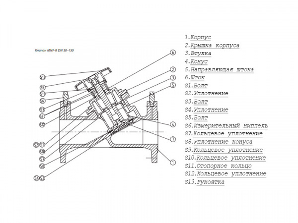 Клапан MNF-R Ду 100 Ру 25 балансировочный Ридан