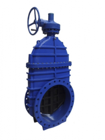 Задвижка Jafar 2002 DN 1200 PN 10 с обрезиненным клином фланцевая с редуктором