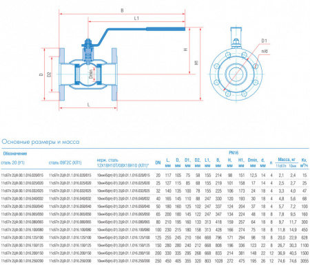 Кран шаровой Маршал 11с67п 2ЦФ.00.1 DN 100/080 PN 16 стандартнопроходной фланцевый