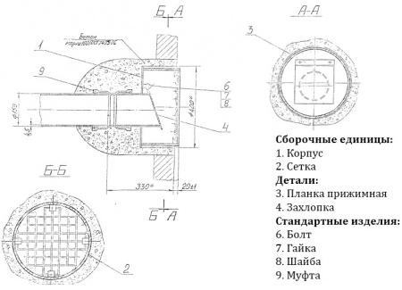 Обратный клапан типа захлопка Ду 150 А-397-80.02-02 на дренажном выпуске
