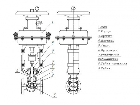 Клапан отсечной 22с15п Ду 80 Ру 16