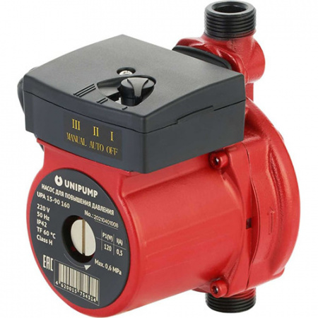 Насос циркуляционный Unipump UPA 15-120 195 с мокрым ротором H=10м Q=20л/мин арт. 75438