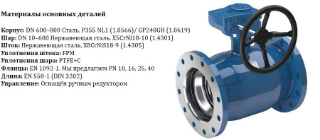 Кран шаровой NAVAL 285501 DN 600 PN 25 стальной стандартнопроходный фланцевый с редуктором Кран шаровой NAVAL 285501 DN 600 PN 25 стальной стандартнопроходный фланцевый с редуктором
