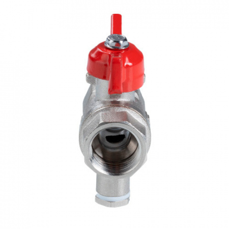 Шаровой кран VALTEC СТАНДАРТ Ду15 Ру40 никелированный для подключения датчика температуры VT.128.N.04