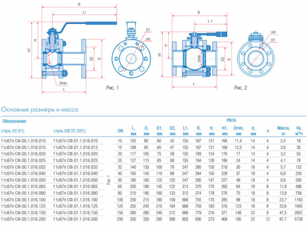 Кран шаровой Маршал 11с67п СФ.00.1 DN 10 PN 16 полнопроходной фланцевый