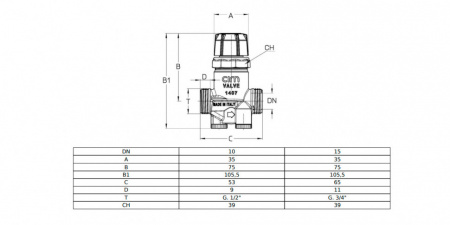 Клапан Cim 717PLF Ду 10 Ру 25 балансировочный Cimberio