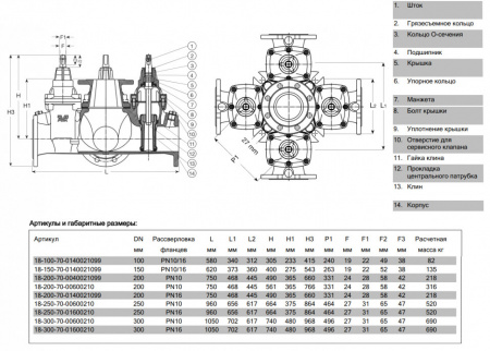Крестовина AVK 18/70 DN 250 PN 10 фланцевая с четырьмя выходами