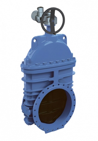 Задвижка AVK 15/42 DN 450 PN 10 фланцевая клиновая чугунная с электроприводом AUMA с обрезиненным клином