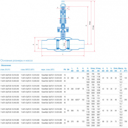 Кран шаровой телескопический Маршал 11с67п 3ЦтП.00.10 DN 32 PN 40 полнопроходной под приварку