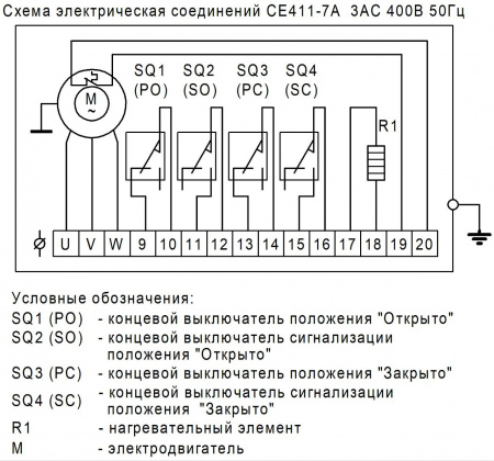 Электропривод четвертьоборотный ГЗ-ОФ-9/6 К 24В (24В) 6 об./90сек.