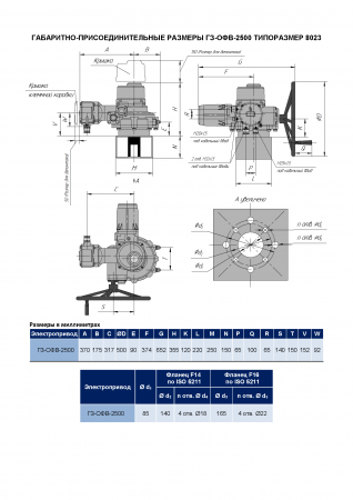 Электропривод однооборотный ГЗ-ОФВ-5000 (380В) 15 об./90сек.