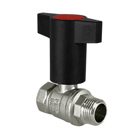 Кран шаровый VALFEX STANDART VF.236 ВР-НР 1/2" Ду 15 Ру 40 c красной ручкой никелированный латунный