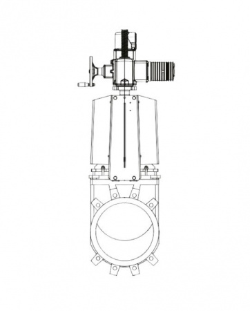 Задвижка GROSS DN 300 PN 6 шиберная с выдвижным штоком c электроприводом AUMA