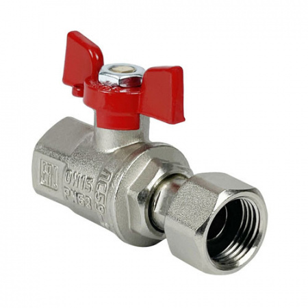Кран шаровый VALFEX PREMIUM VF.241 ВР 1/2" Ду 15 Ру 63 с накидной гайкой никелированный латунный